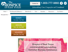 Tablet Screenshot of hospiceofeasttexas.org